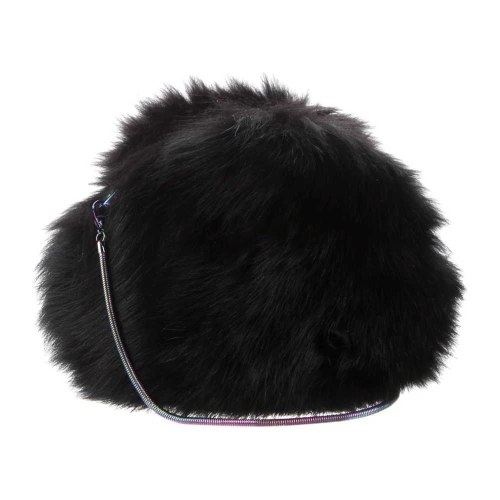 🖤EUC Diane von Furstenberg Love Power Solid Fox Puff Bag – Rare & Luxe! 🖤✨